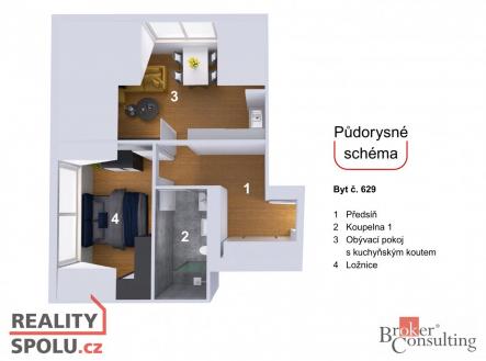 Prodej bytu, 2+kk, 52 m²