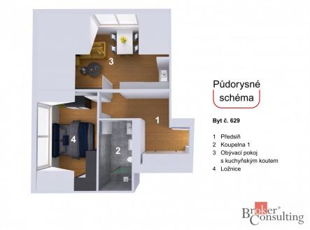 Prodej bytu, 2+kk, 49,6 m²
