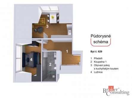 Prodej bytu, 2+kk, 49,6 m²