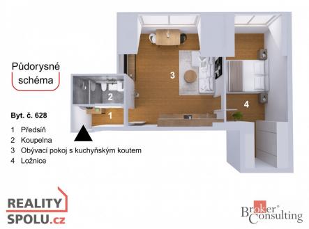 Prodej bytu, 2+kk, 53,2 m²