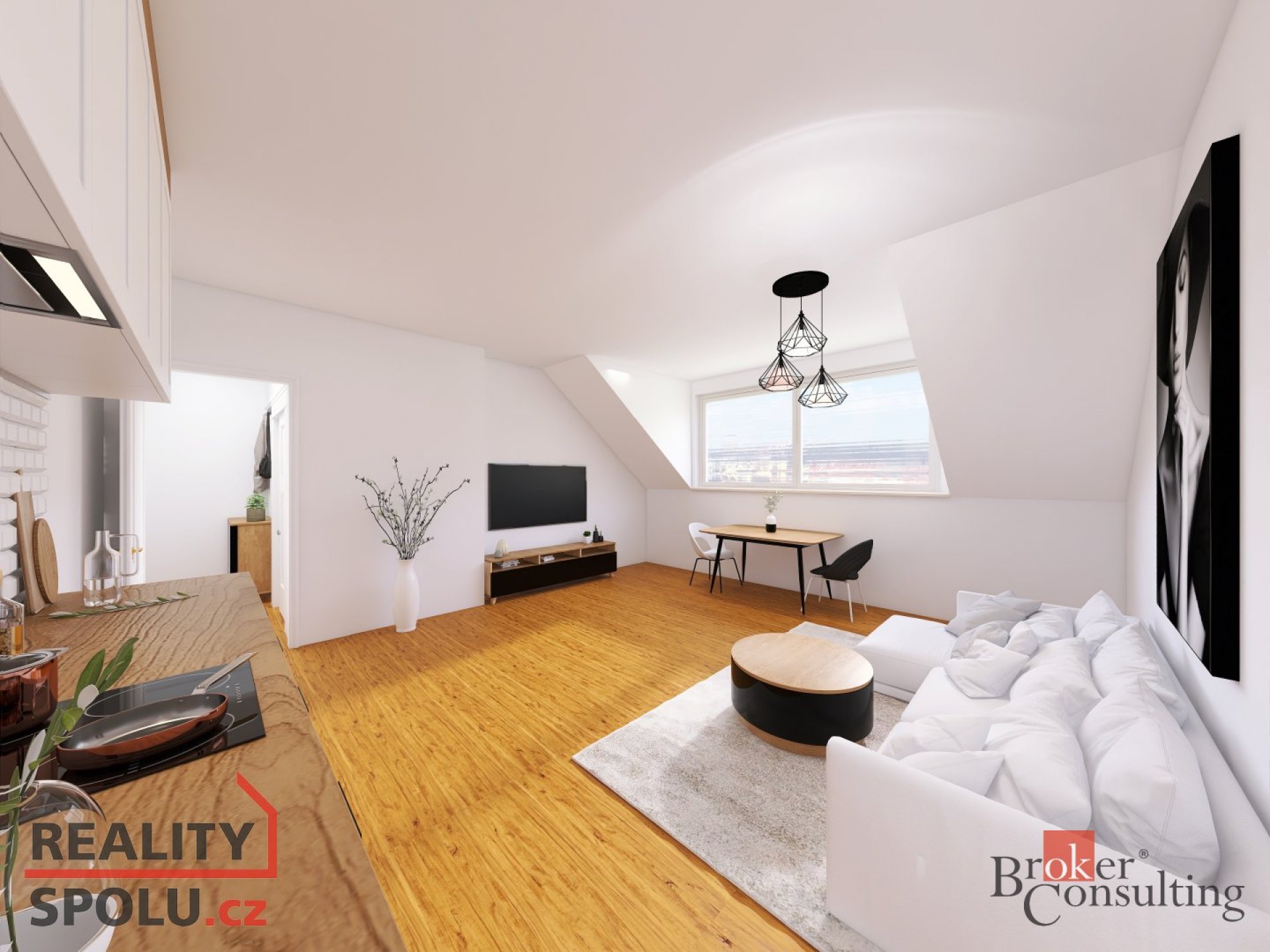 Nový půdní byt 2+kk Metro Palmovka