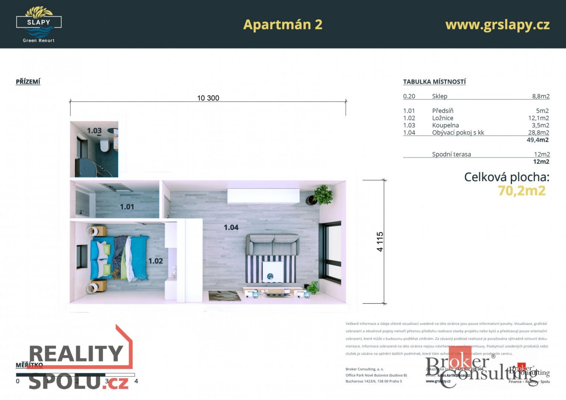 Prodej, byty/2+kk, 49.4 m2, 25208 Slapy, Praha-západ [ID 67185]