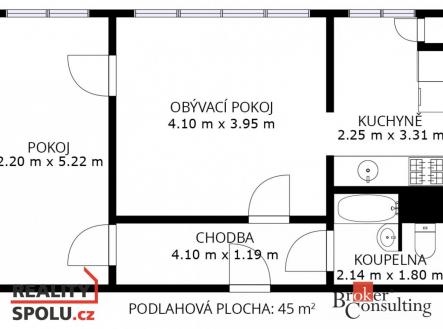 Prodej bytu, 2+1, 45 m²