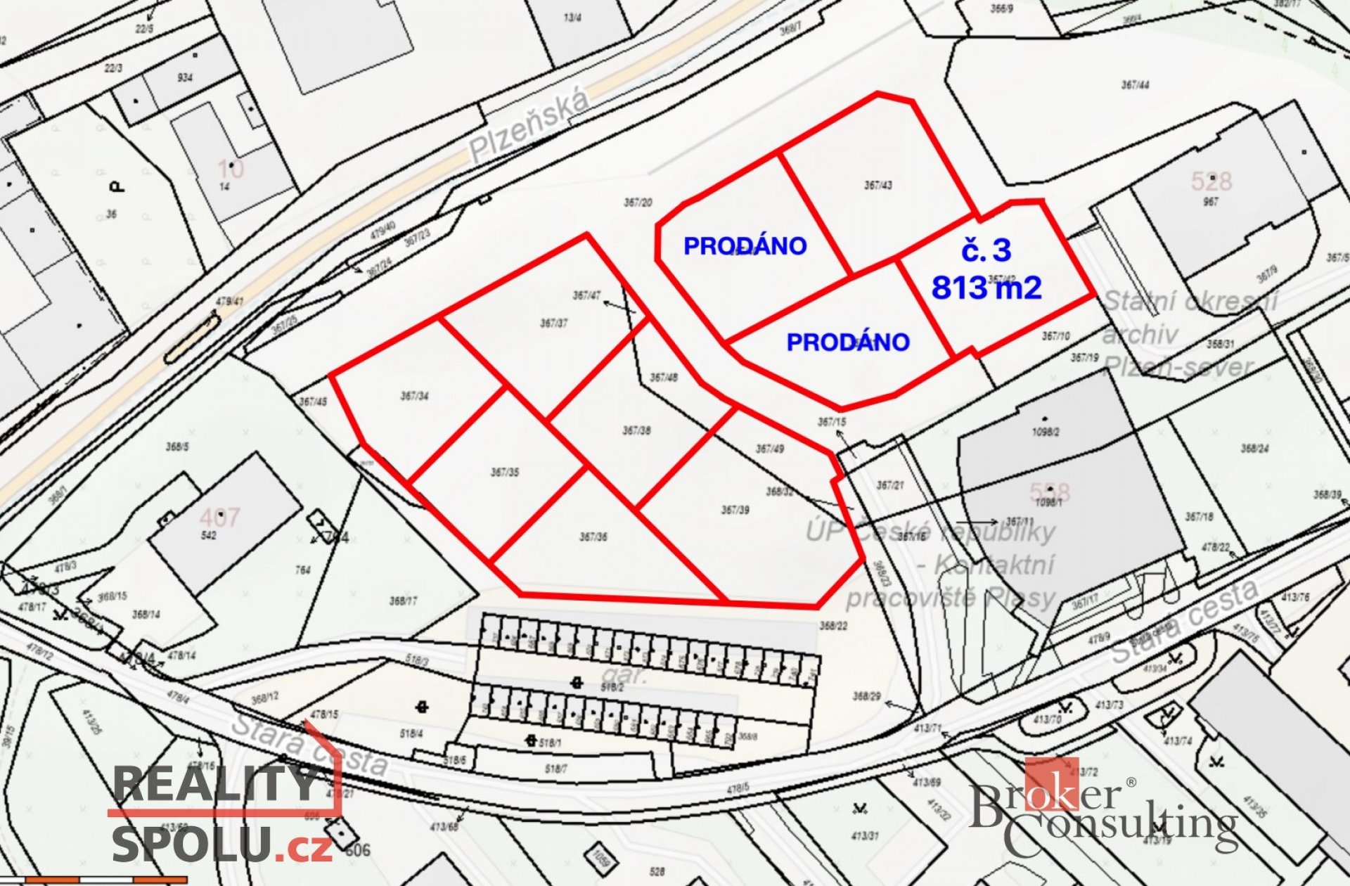 Prodej, pozemek, 813 m2, Plasy