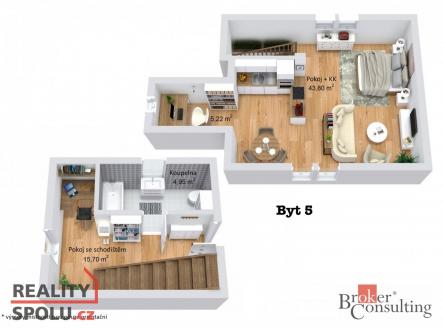 Pronájem bytu, 1+kk, 71 m²