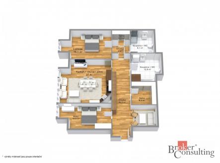 Prodej bytu, 3+kk, 137 m²