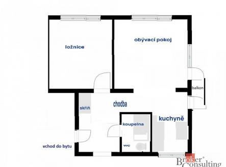 Prodej bytu, 2+1, 54 m²