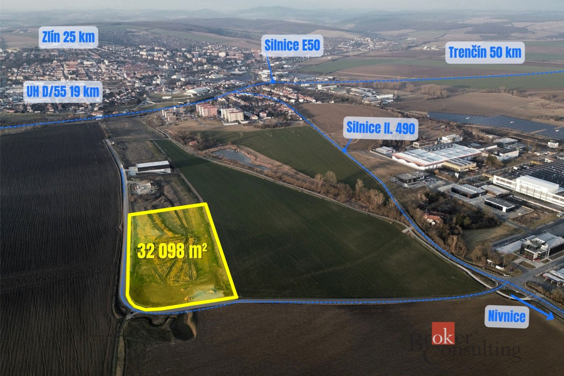 Komerční pozemky Uherský Brod-Škrlovec , 10000m2