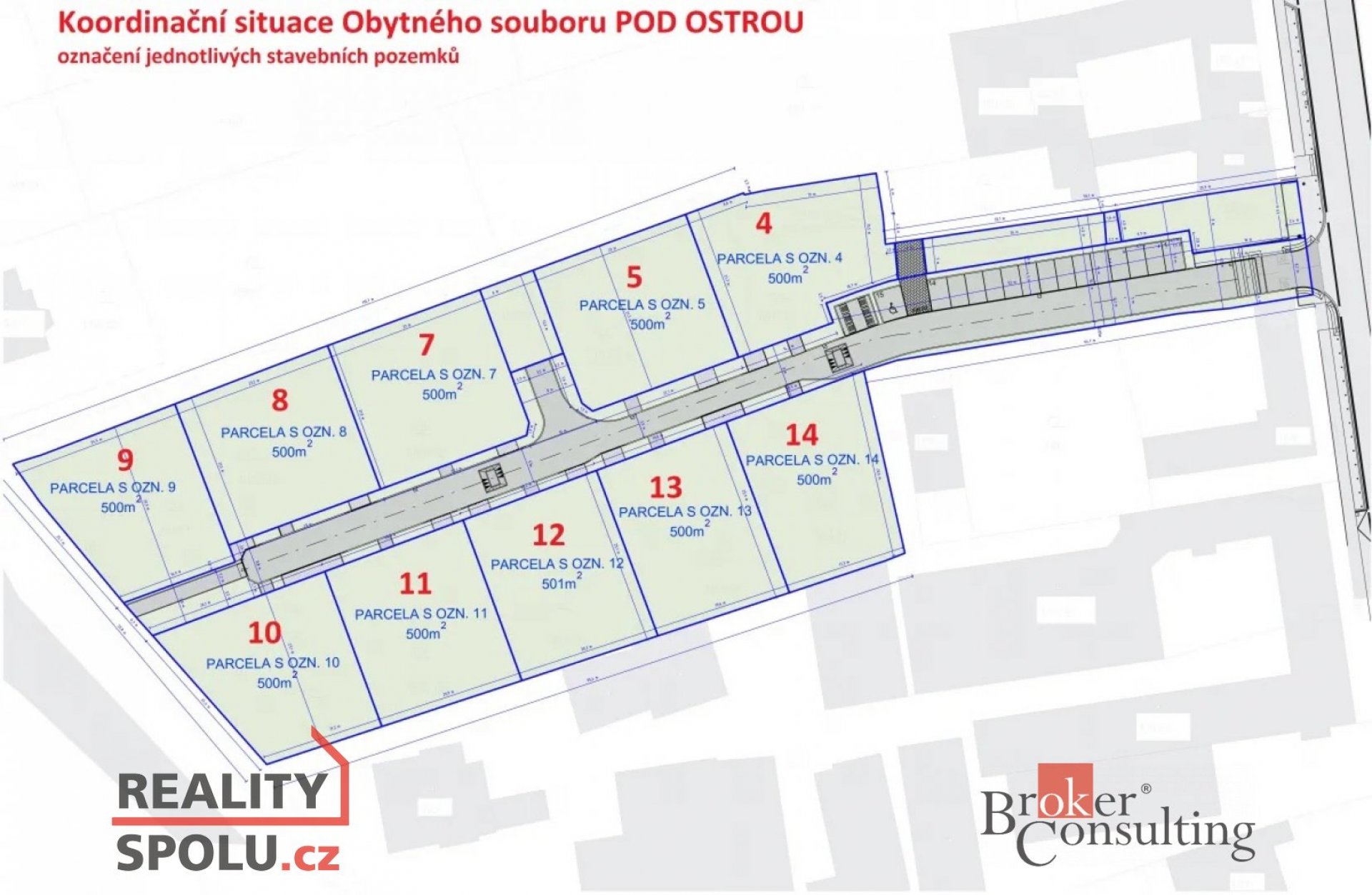 Stavební pozemky Česká u Brna. 500 m2