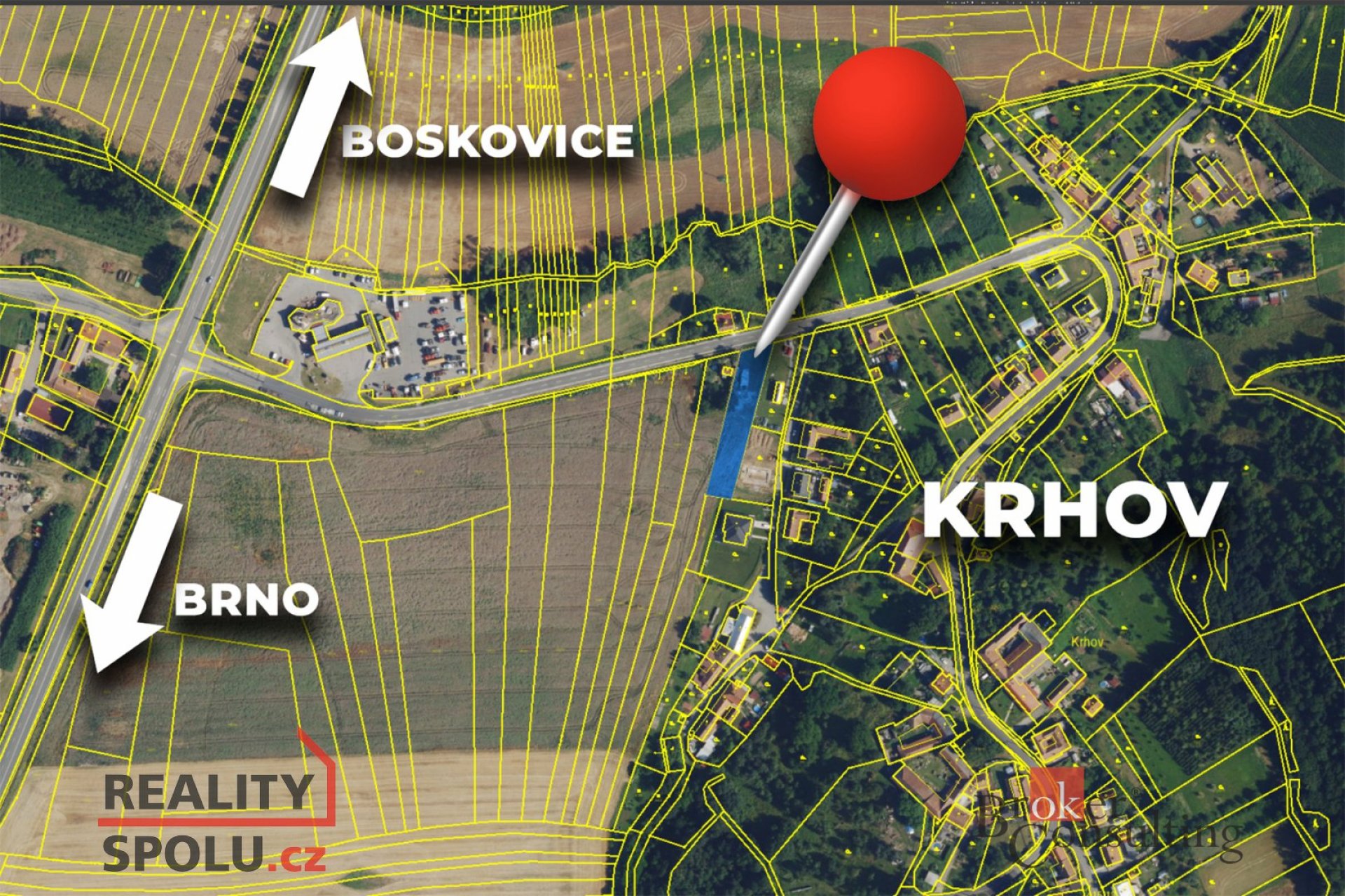 Prodej, pozemky/bydlení, 1488 m2, Krhov, Blansko [ID 73909]