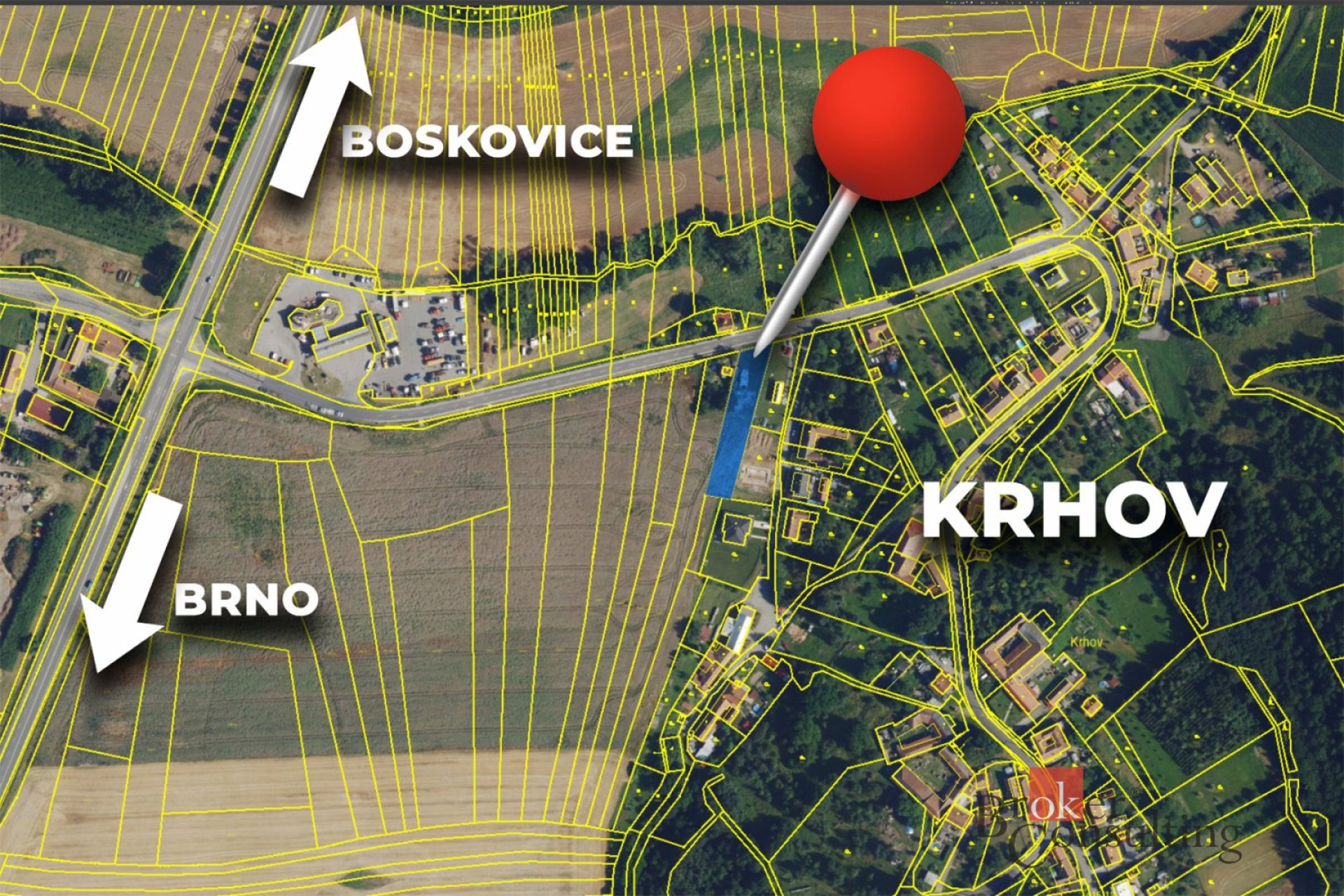 Prodej, pozemky/bydlení, 1488 m2, Krhov, Blansko [ID 73909]