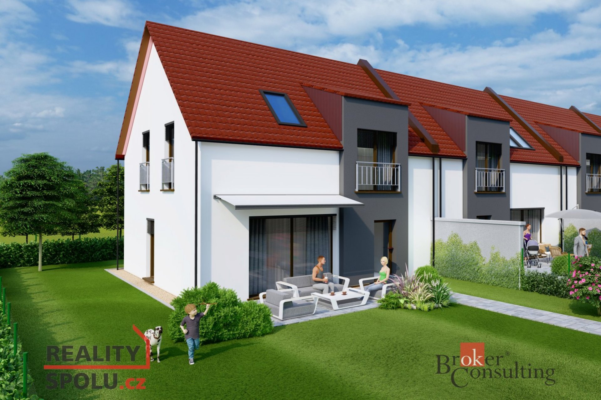 Prodej novostavby řadového rodinného domu 4+kk v obci Bříza u Všestar