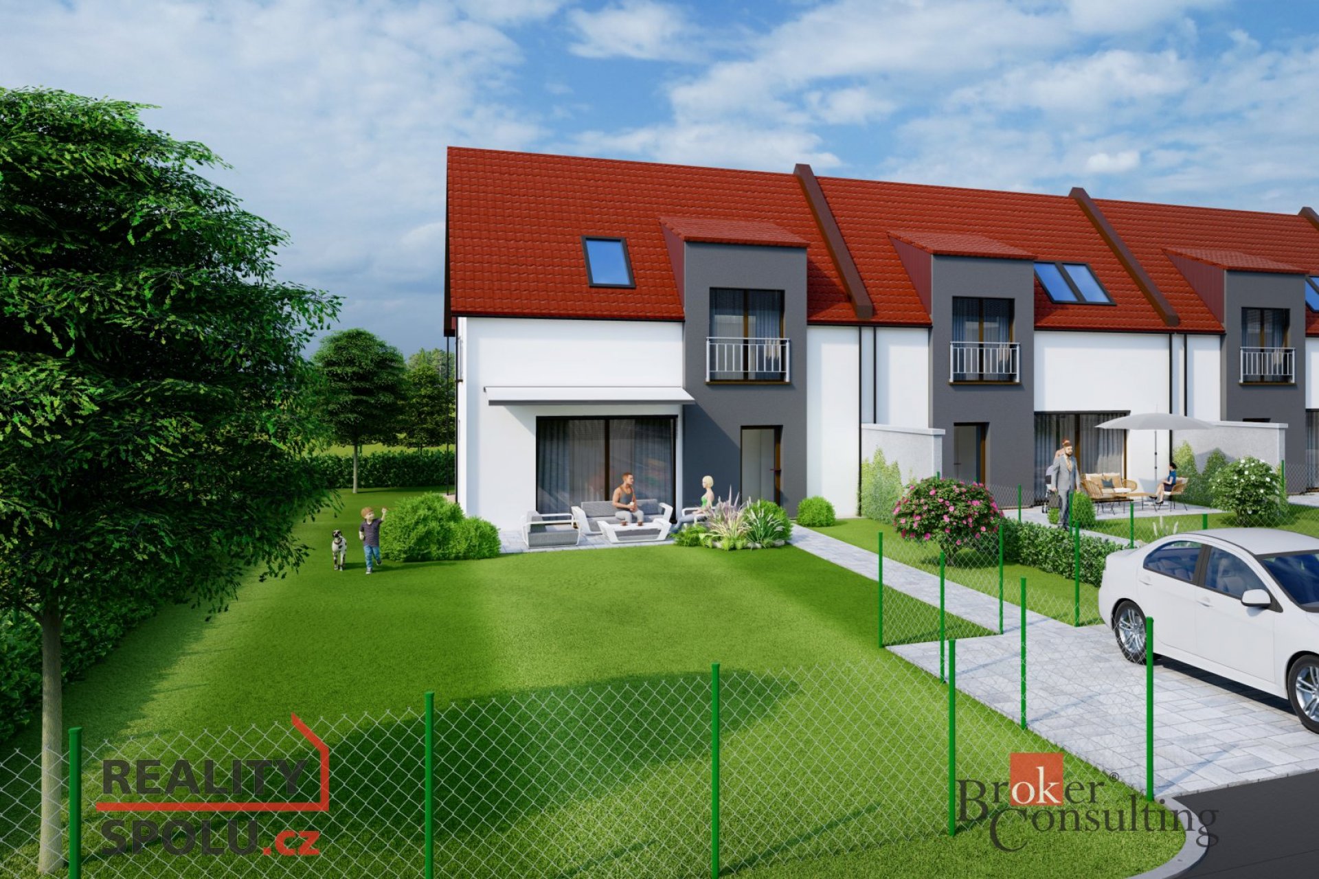 Prodej novostavby řadového rodinného domu 4+kk v obci Bříza u Všestar