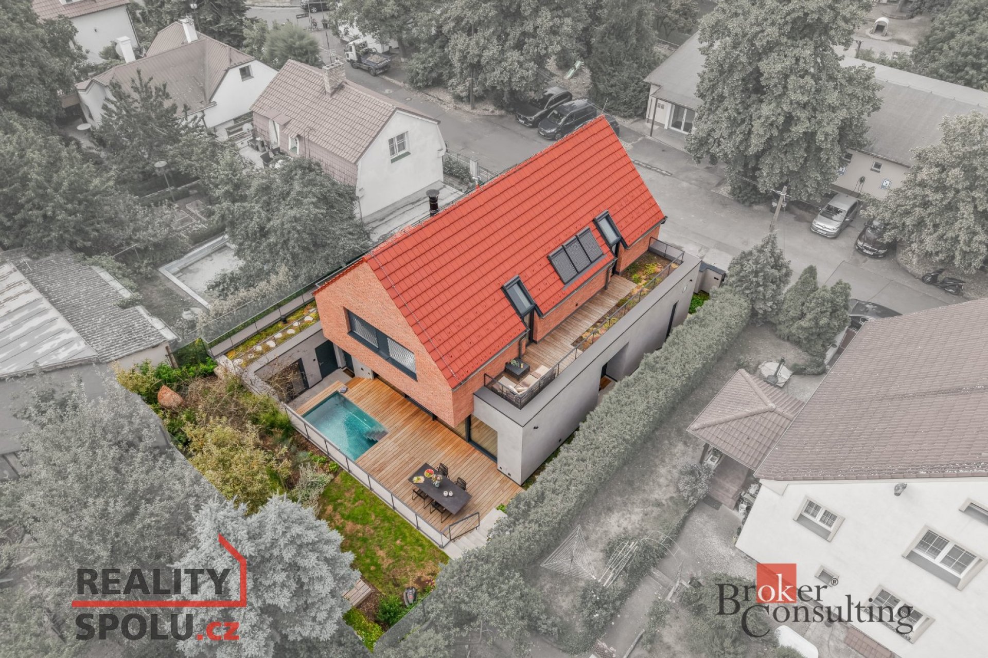 Prodej luxusní rodinné vily 5+kk – Praha 4 Modřany, ul. Zátišská 224 m² dokonalého prostoru, dvougar