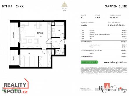 Prodej bytu, 2+kk, 59,78 m²