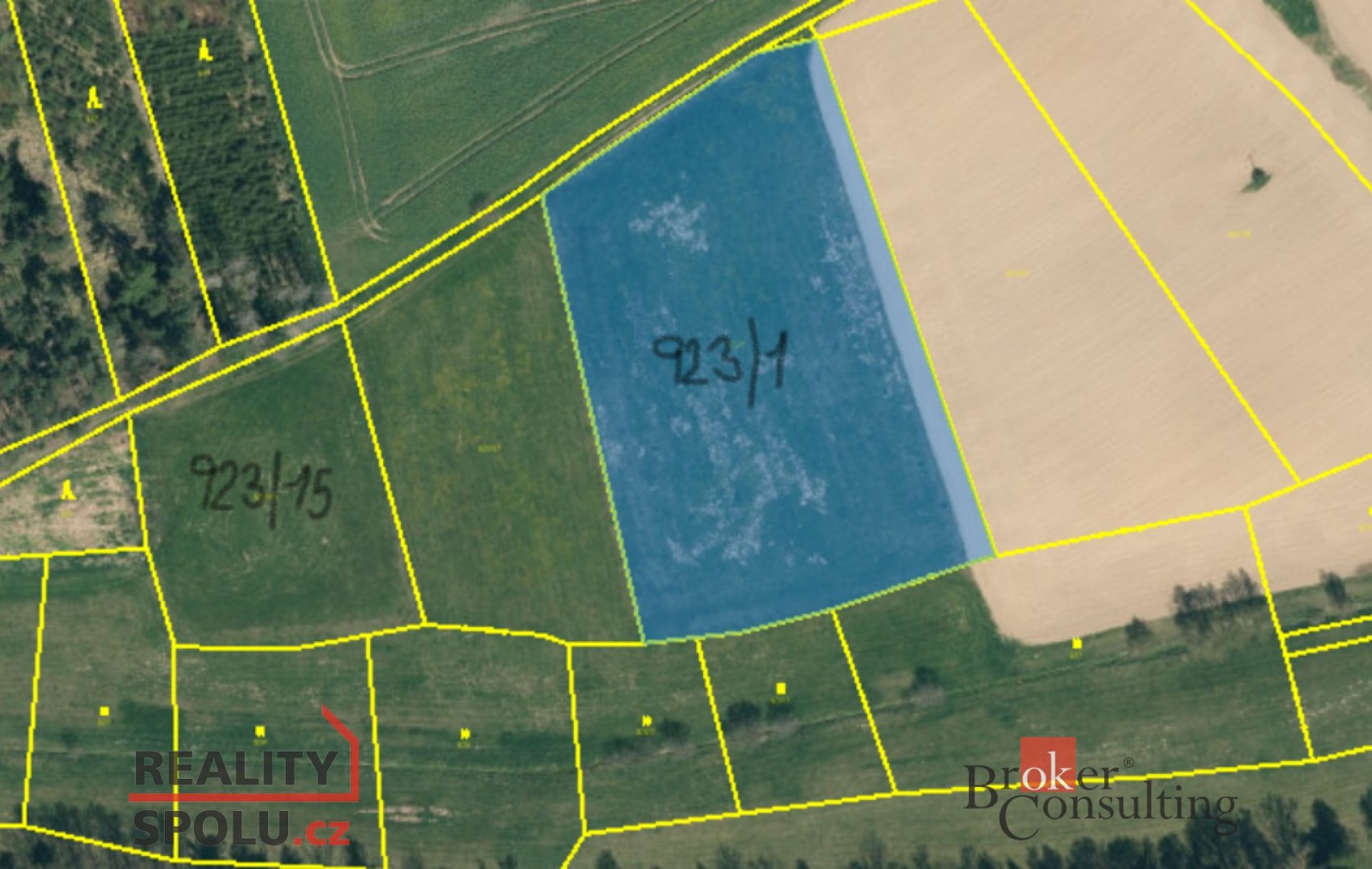 Prodej, pozemky/louka, 44551 m2, Miličín, Benešov [ID 76364]