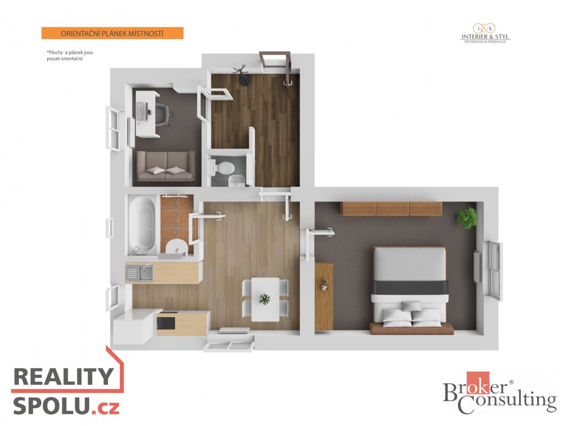 Nově zrekonstruovaný byt 2+1 v klidné části Prahy