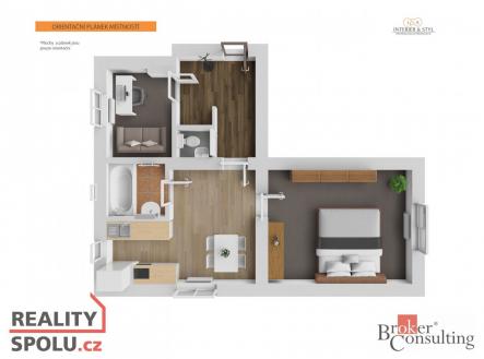 Pronájem bytu, 2+1, 46,8 m²