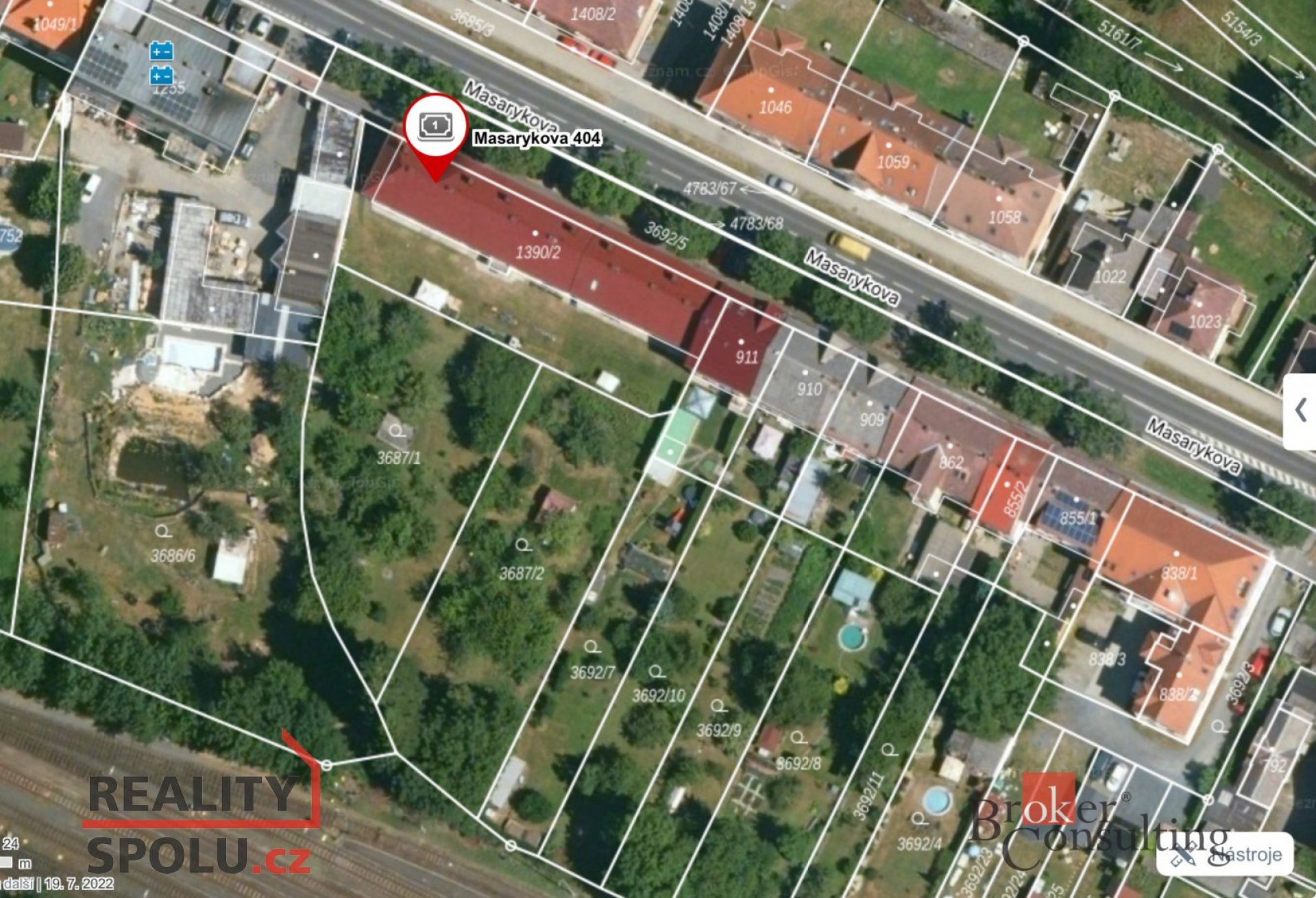 Prodej, pozemky/zahrada, 1178 m2, Masarykova, Město, Domažlice, Domažlice [ID 78070]