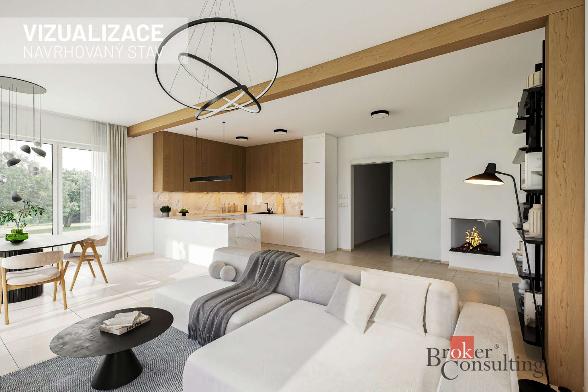 Prodej novostavby, bytu 5+kk, 160m² plochy s garáží, z roku 2026, 30 minut východně od Prahy