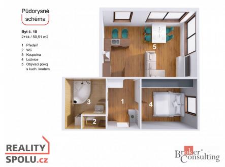 Prodej bytu, 2+kk, 51 m²