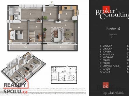 Pronájem bytu, 3+1, 83,44 m²