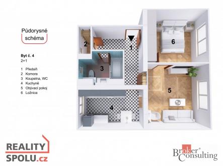 Prodej bytu, 2+1, 56 m²