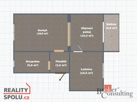 Pronájem bytu, 2+1, 65 m²