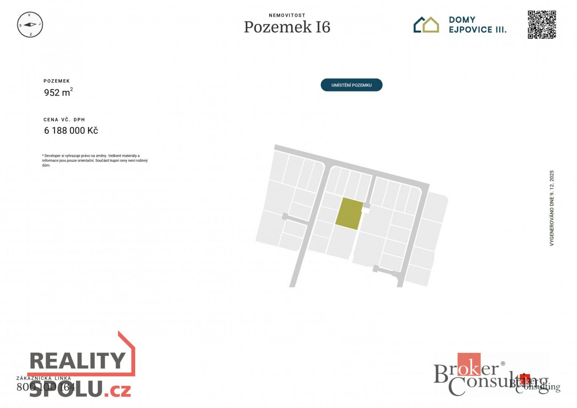 Prodej, pozemky/bydlení, 952 m2, Ejpovice, Rokycany [ID 51057]