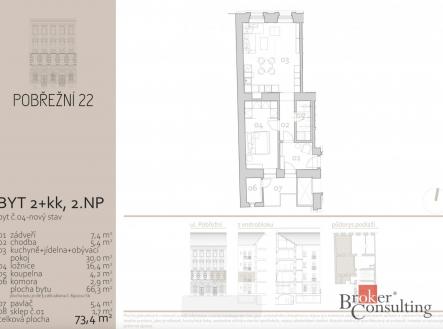 Prodej bytu, 2+kk, 73,4 m²