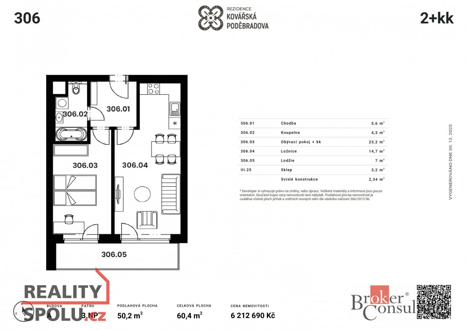 Prodej, byty/2+kk, 47 m2, Kovářská 330/10, Jižní Předměstí, 30100 Plzeň 3 [ID 80548]