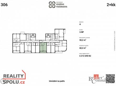 Prodej bytu, 2+kk, 50 m²