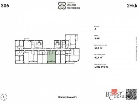 Prodej bytu, 2+kk, 50 m²