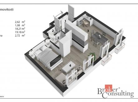 Prodej bytu, 2+kk, 44 m²