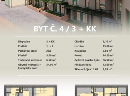 Prodej bytu, 3+kk, 90 m²