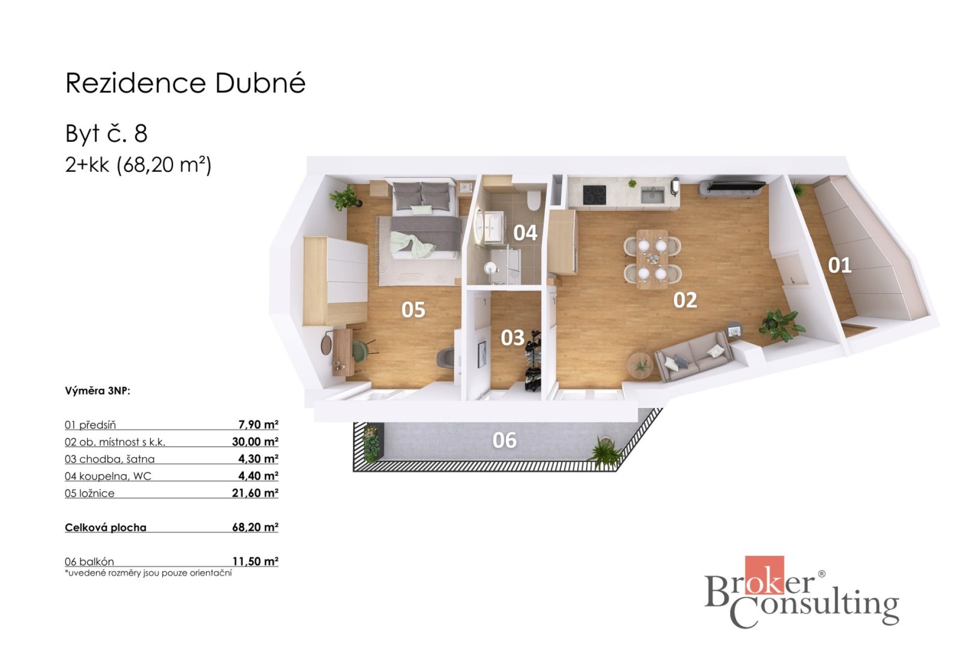 Prodej, byty/2+kk, 68 m2, 37384 Dubné, České Budějovice [ID 80660]
