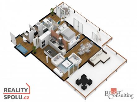 Pronájem bytu, 3+kk, 76 m²