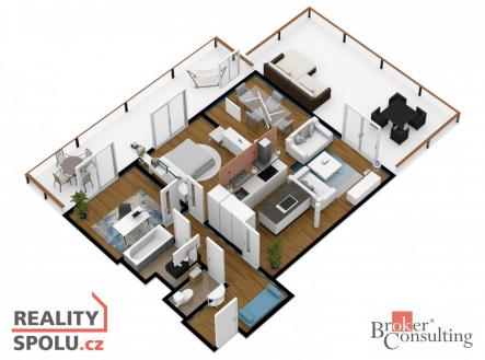 Pronájem bytu, 3+kk, 76 m²