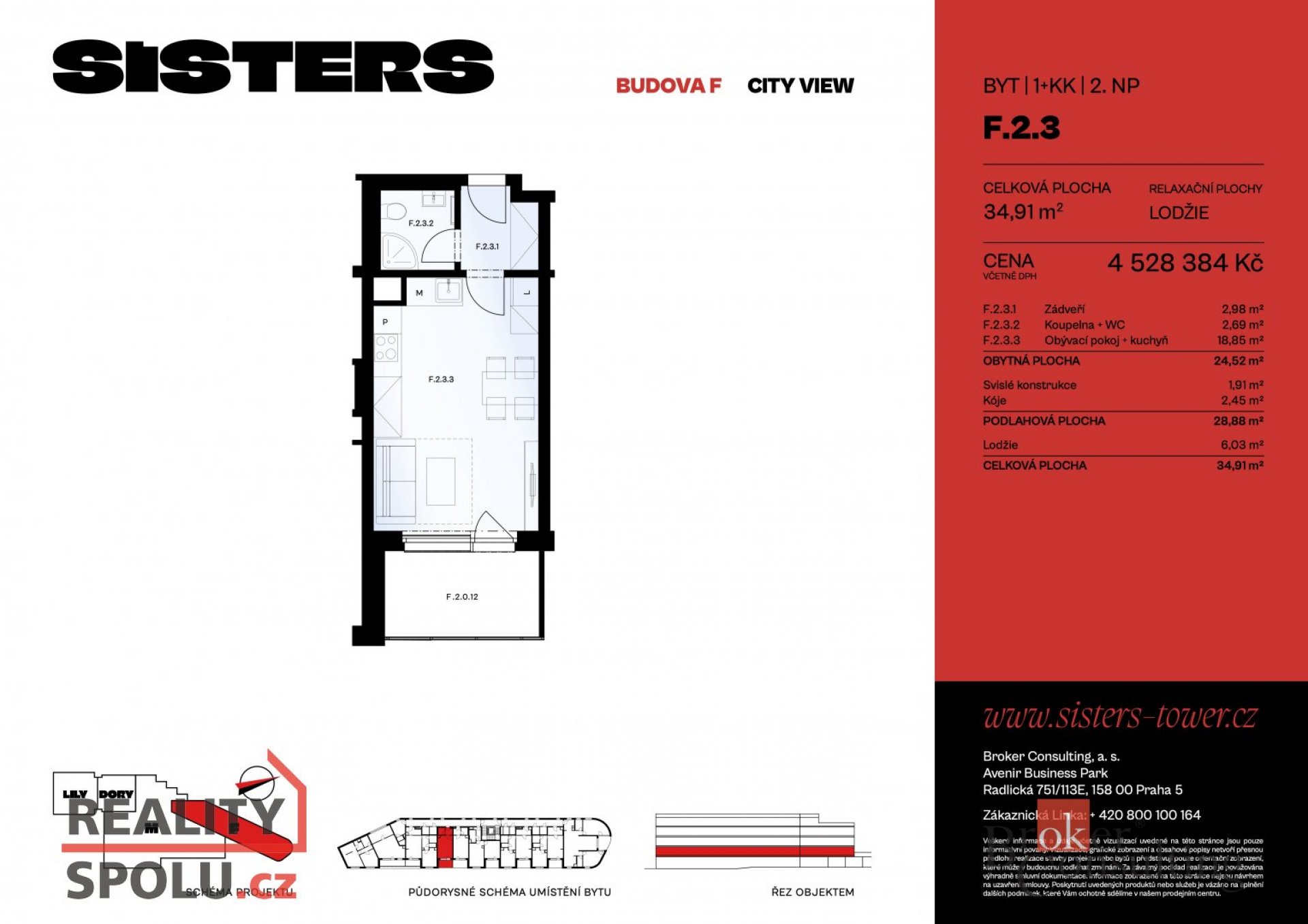 Prodej, byt 1+kk, 24 m2, Plzeň, náměstí Českých bratří 2476/10