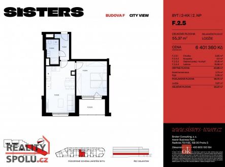 Prodej bytu, 2+kk, 55 m²