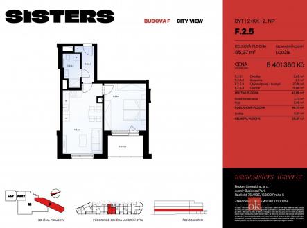 Prodej bytu, 2+kk, 43 m²