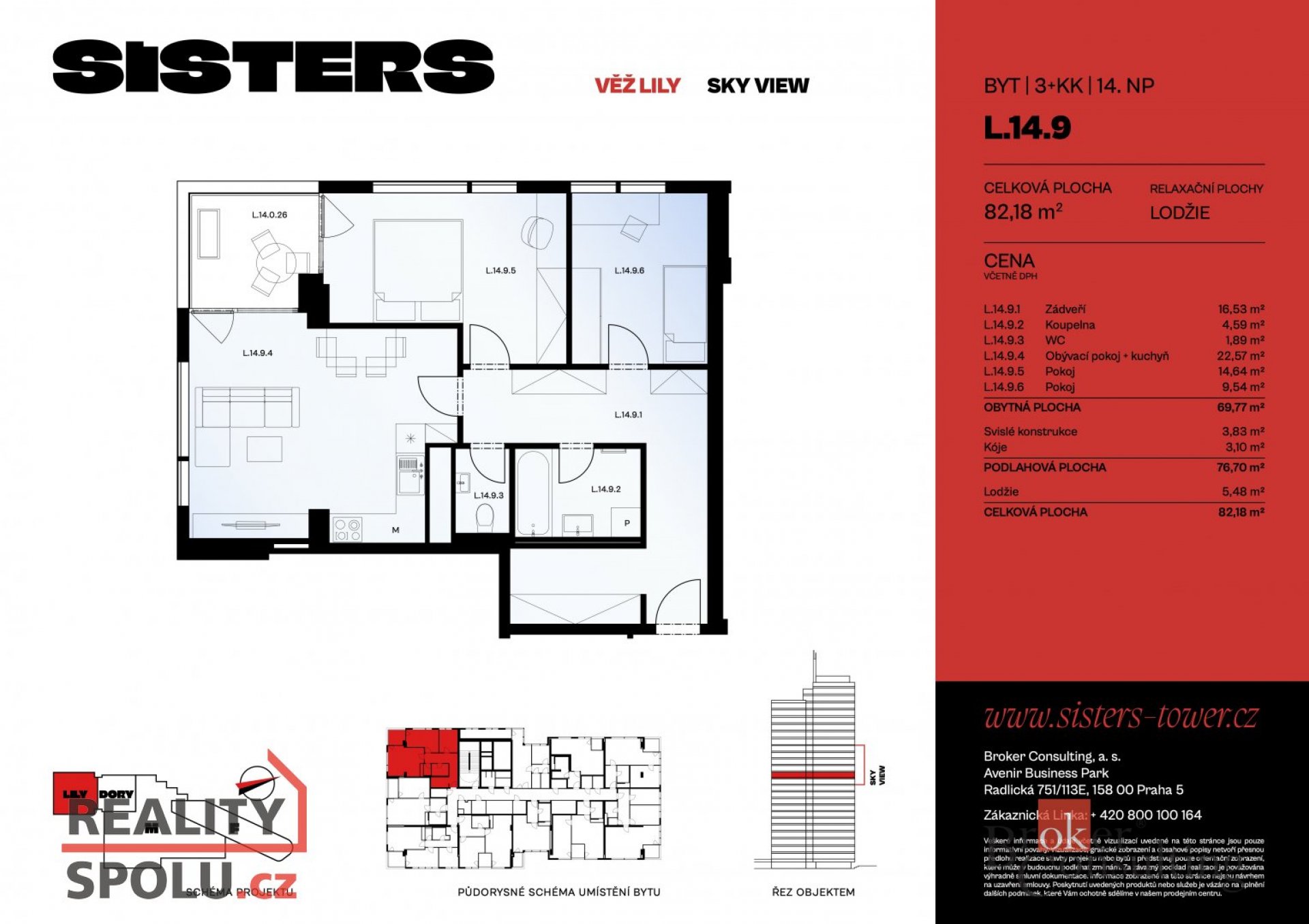 Prodej, byt 2+kk, 82 m2, Plzeň, náměstí Českých bratří 2476/10