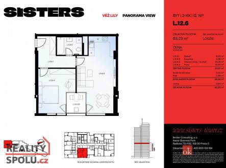 Prodej bytu, 2+kk, 63,23 m²