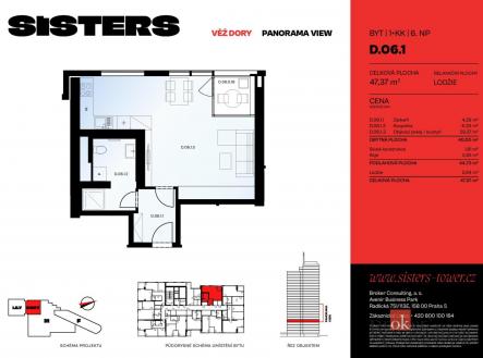 Prodej bytu, 1+kk, 47,37 m²