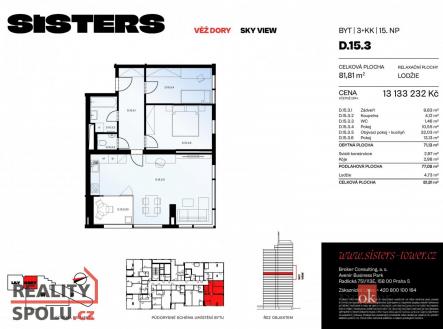 Prodej bytu, 3+kk, 81,81 m²