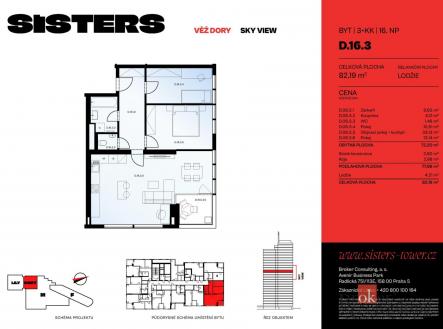 Prodej bytu, 3+kk, 82,19 m²