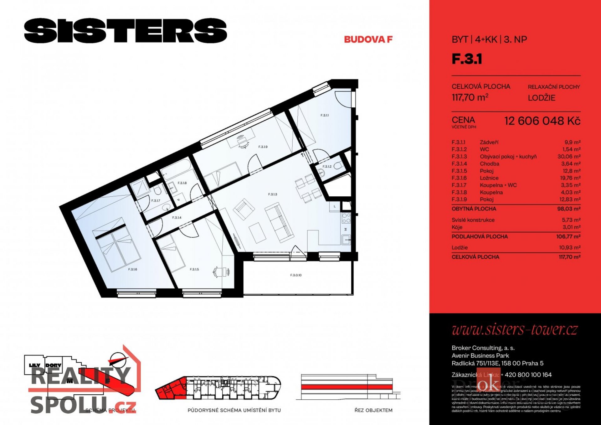 Prodej, byty/4+kk, 117.7 m2, náměstí Českých bratří 2476/10, Jižní Předměstí, 30100 Plzeň 3 [ID 8133