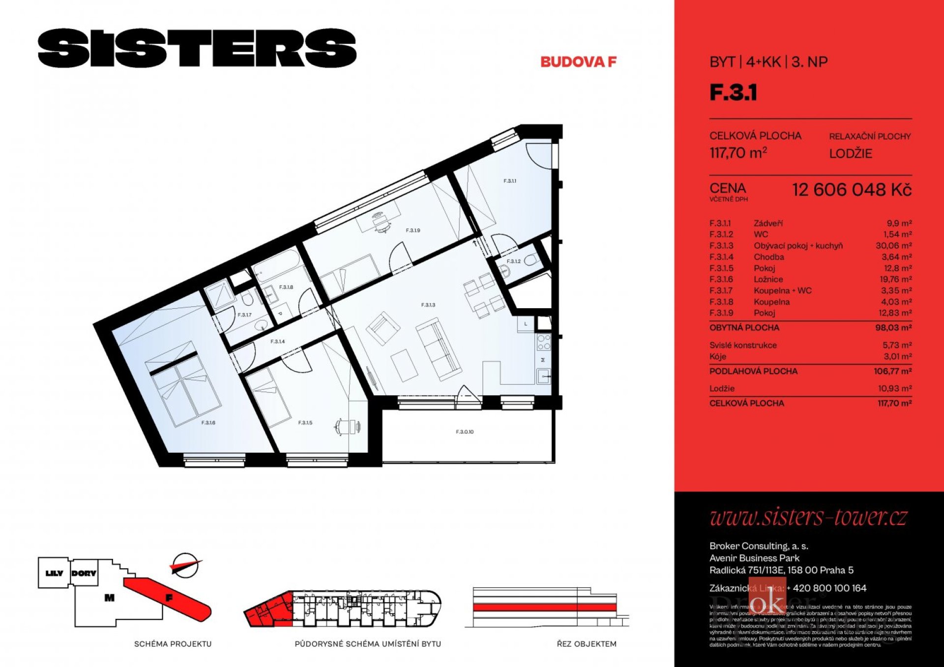 Prodej, byty/4+kk, 117.7 m2, náměstí Českých bratří 2476/10, Jižní Předměstí, 30100 Plzeň 3 [ID 8133