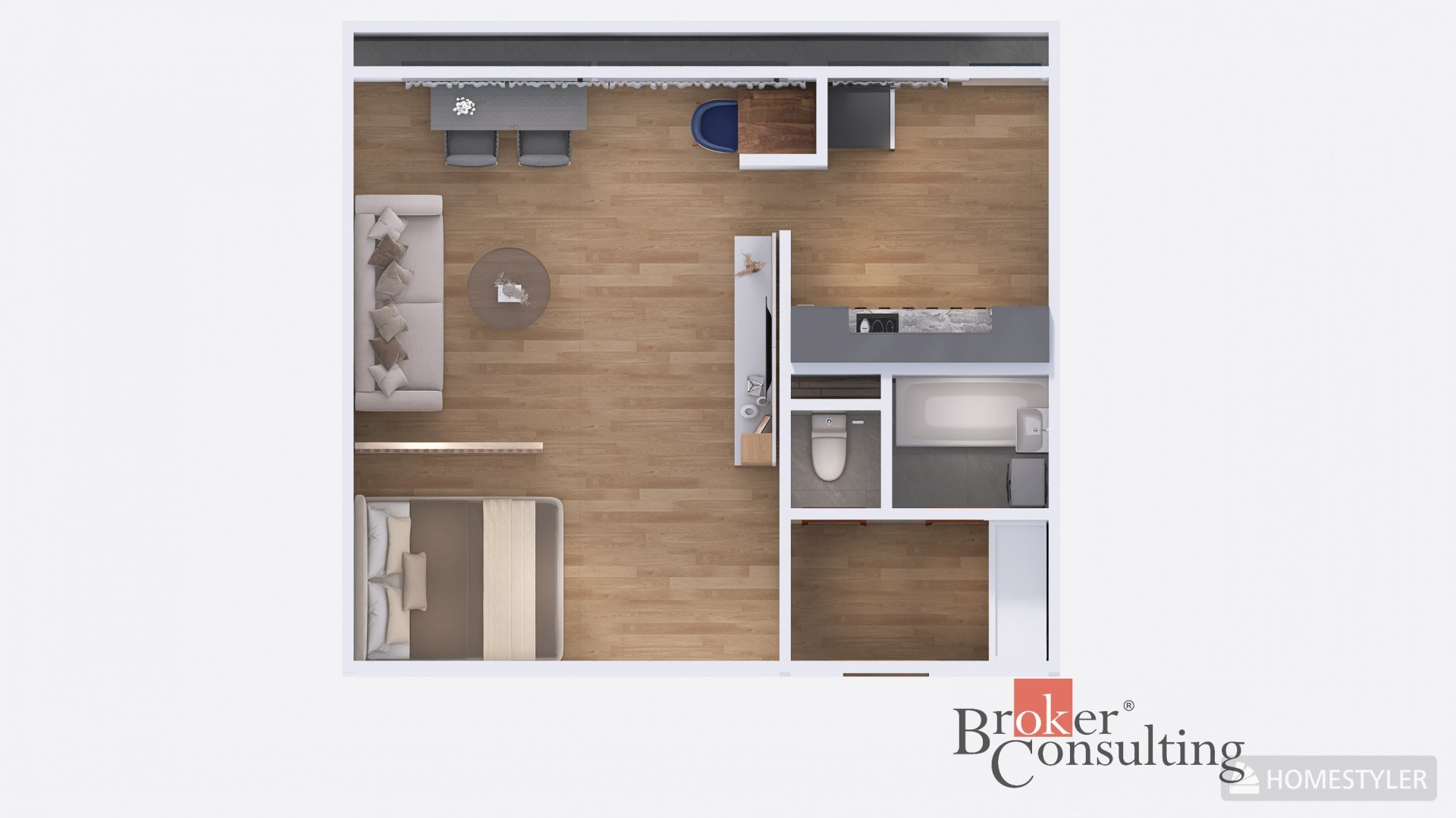 Prostorný byt 1+1 s balkonem