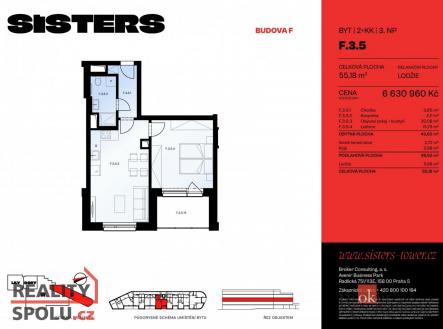 Prodej bytu, 2+kk, 55 m²